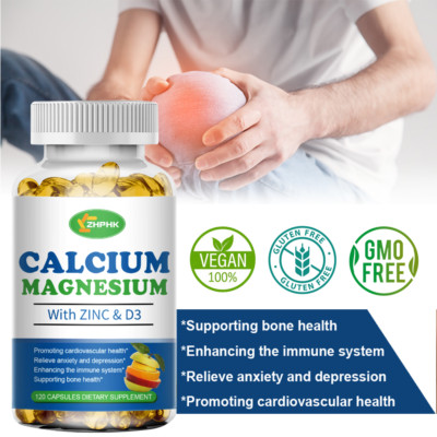 Calcium Magnesium Zinc + Vitamin D3 120 Capsules Strong Bones, Anti Osteoporosis