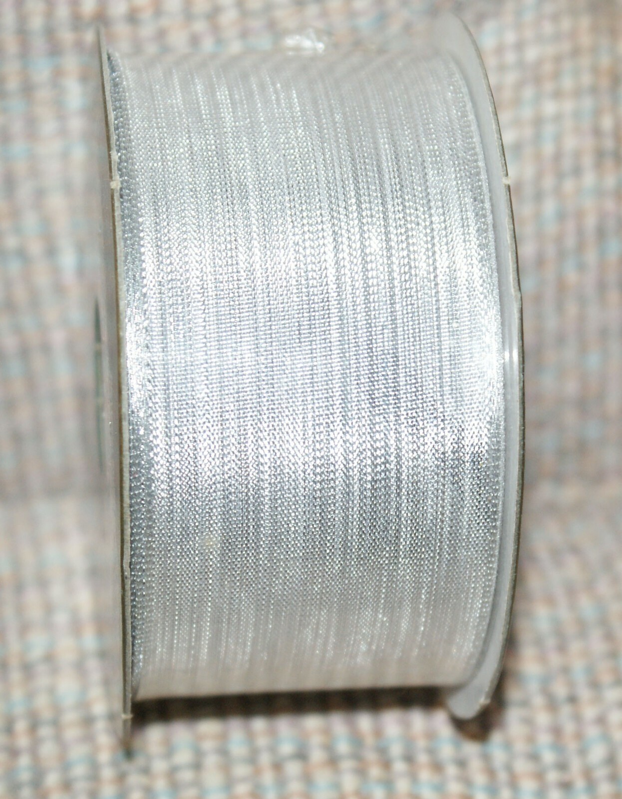 Lot of 2 Silver Metallic Wired Ribbon 1.5