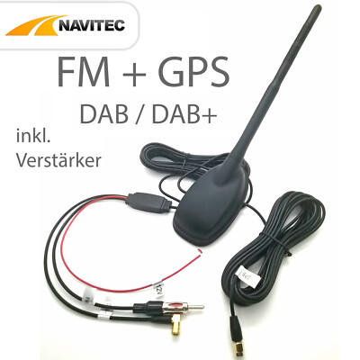   Auto DAB+GPS Antenne Aktive DAB Antenne FM Dachantenne Stabantenne Wasserdicht