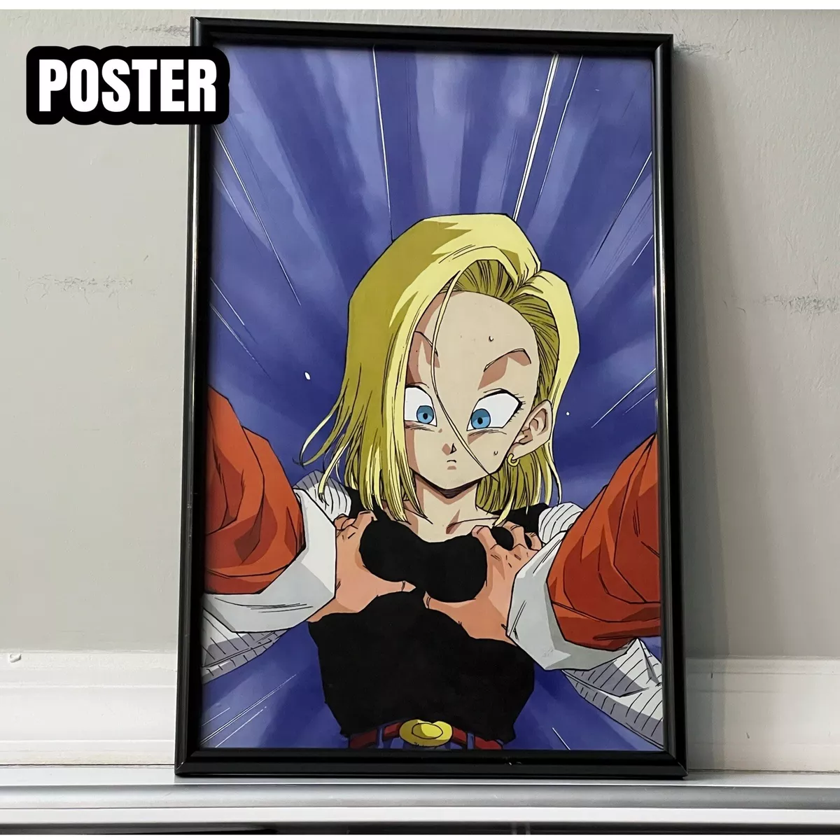 Dragon Ball Poster Android 17 and 18 with Logo 12in x 18in Free Shipping 