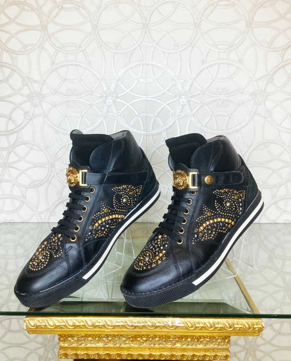 Versace medusa gold trim sneakers hotsell