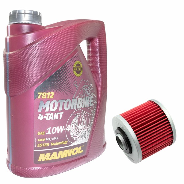 MotoröL 10W40 ÖLfilter HF145 Set 4 Liter FüR Yamaha XC 180 Cygnus Bj. 1983-1984-image