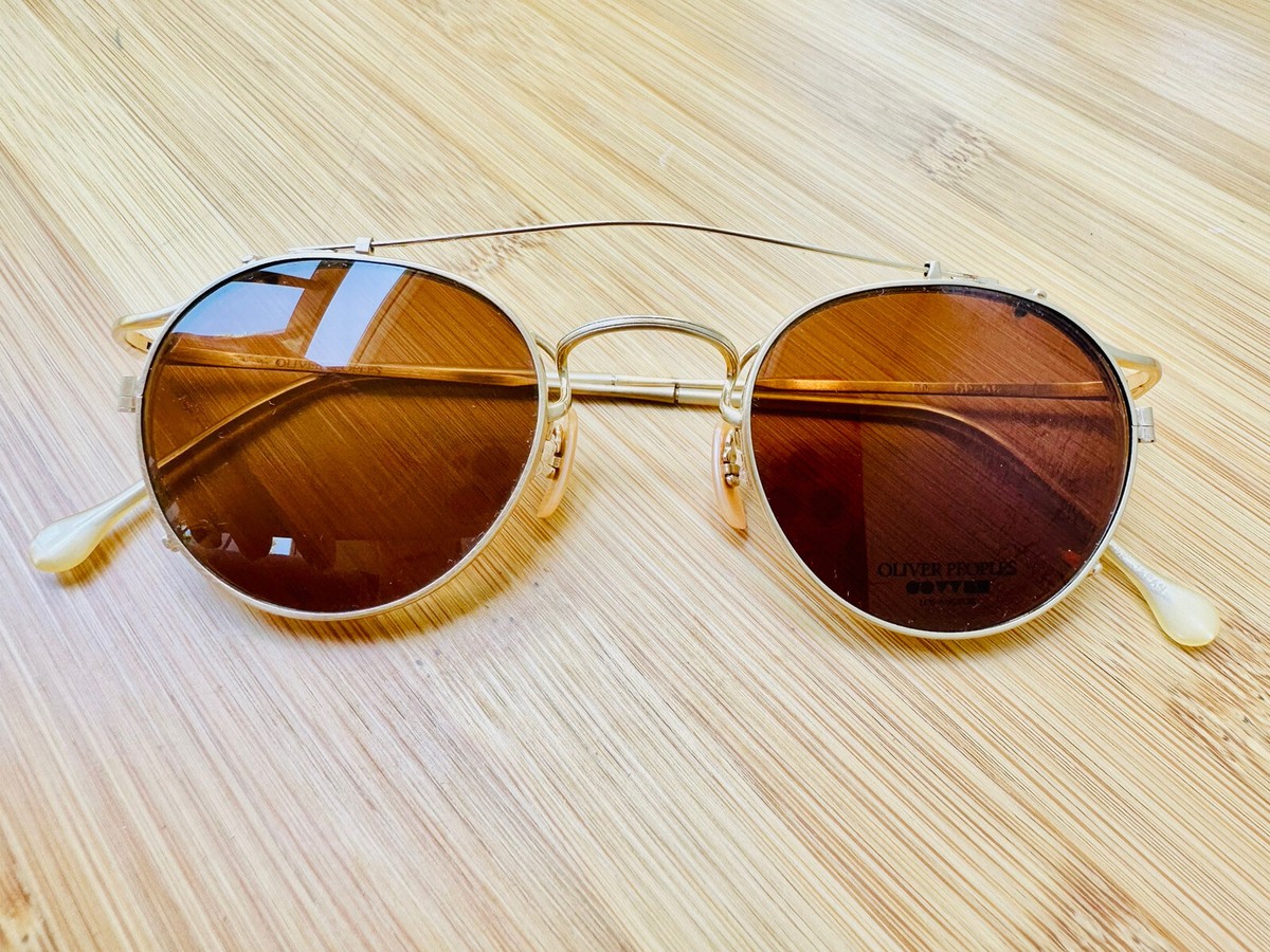 Oliver Peoples sunglasses Op-96 Vintage With Clip | eBay