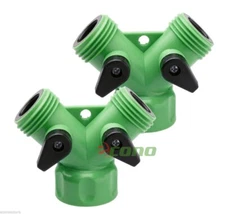 Lot of 2 Y Garden Hose Connector Splitter 2-Way Connector Water Valves
