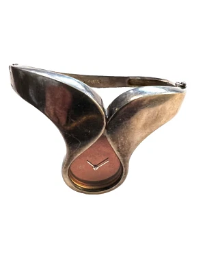Damen Spangenuhr Relo Design Schweiz Handaufzug massiv 925 Silber punziert - Bild 1 von 4