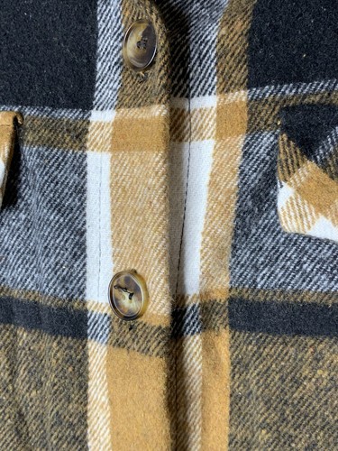 Flannel Vest Men Size 2XL XXL Dual Pocket Brown Black Buffalo Plaid Button Shirt - Picture 3 of 7