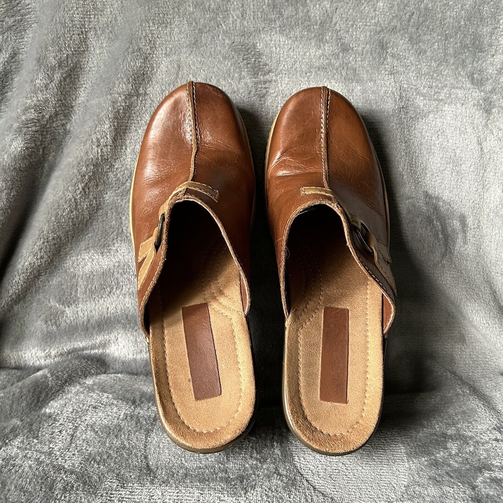 Clogs Womens Size 9 Slip On Brown Heeled Shoes - image 7