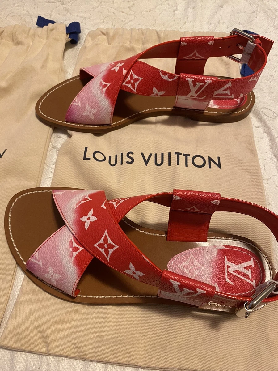 Louis vuitton shop sandals red