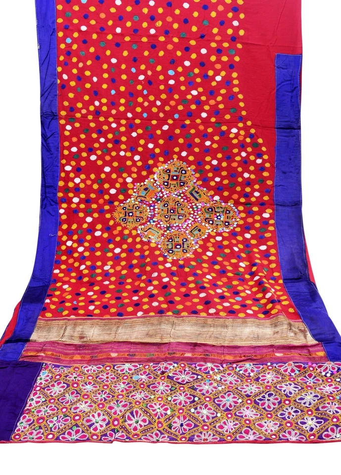 6.1m Indisch Bestickt Vintage Stoff Schneiderei Nähen Basteln Stoff Saree - Bild 1 von 4