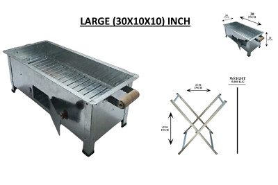 XL Tragbarer Holzkohlegrillständer mit klappbarer Ablage Outdoor Terrasse Barbecue Grill