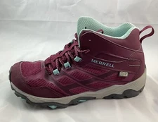 MERRELL Moab FST Mid Ankle Waterproof Purple Blue Outdoor Shoes Hiking Size US 4