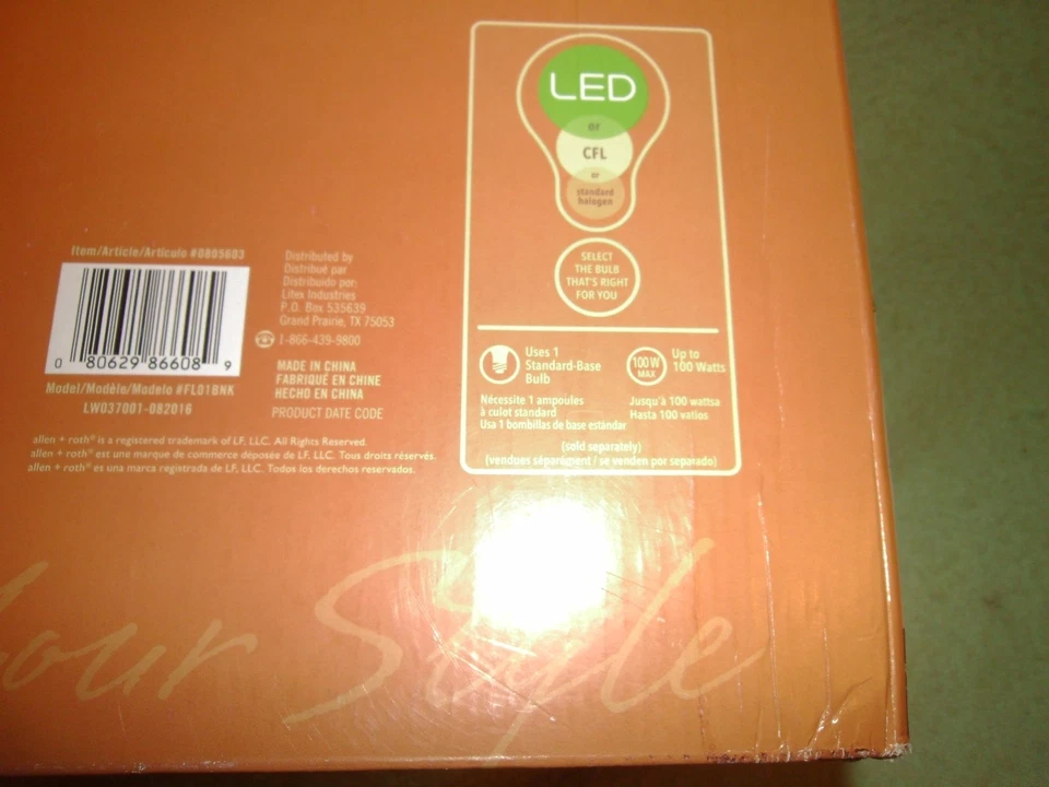 allen+roth  3 Way Switch Nickel Casual Transitional Torchiere Indoor Lamp Glass  - Image 3 of 3