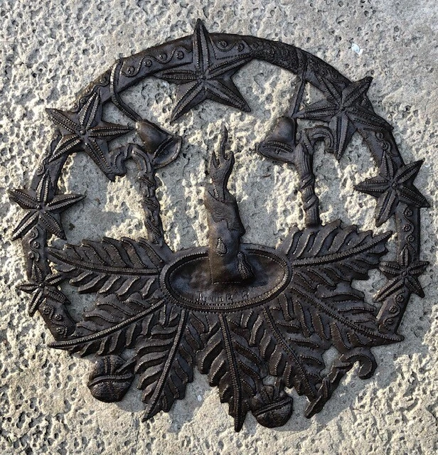 Свеча венок стены скульптура металла искусства Рождественский праздник декор - Изображение 3 из 4