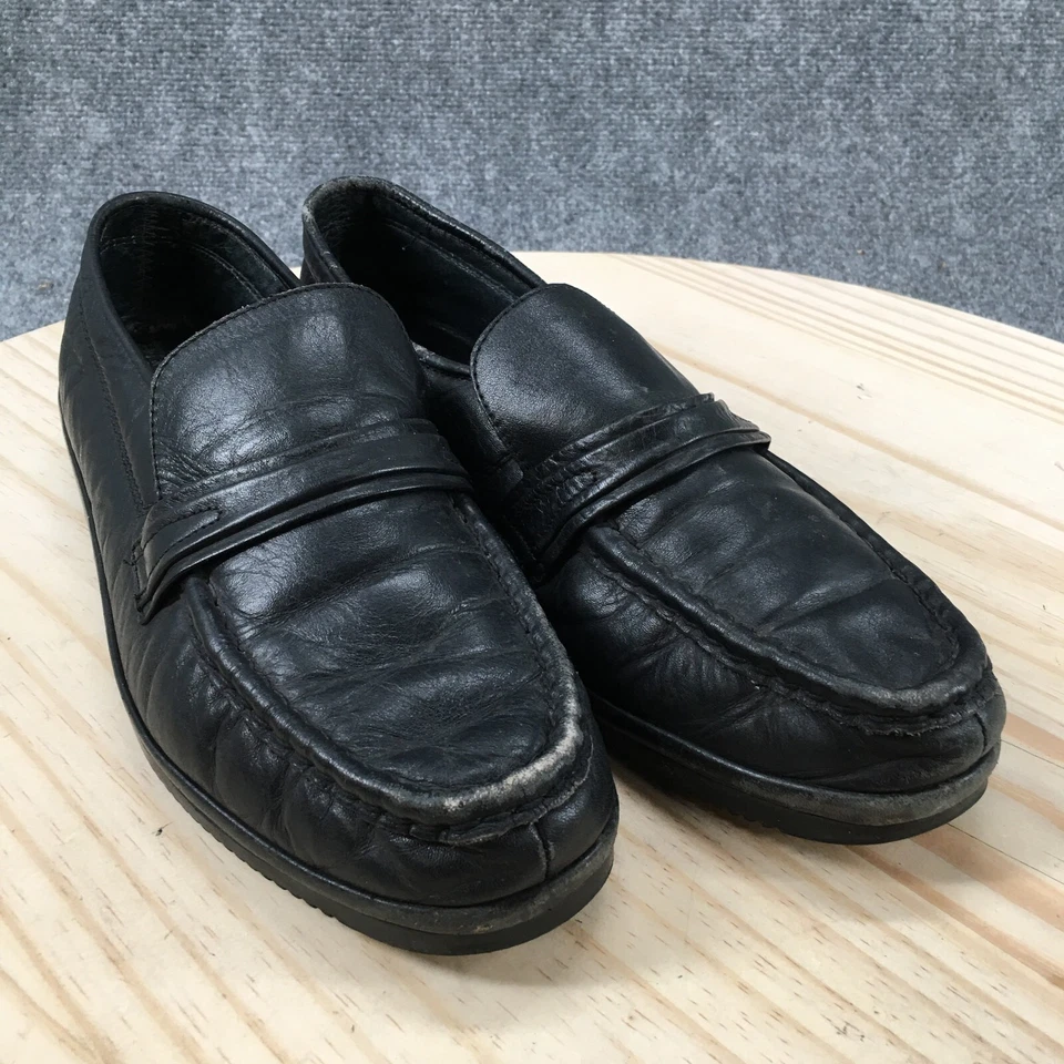 Zapatos Florsheim Mujer 10 D Mocasines Puntera Sin Cordones 60049 Cuero Negro Planos Sin Cordones Foto 3 de 4