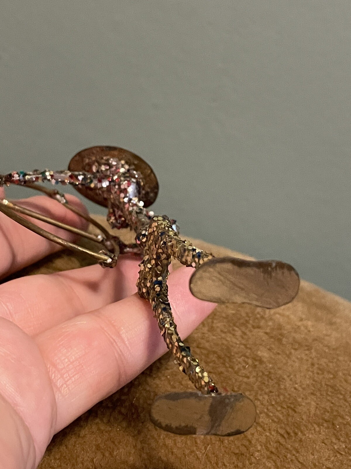 Vintage Horseshoe Nail Metal Folk Art Man With Bow & ArrowFigure 4”Tall