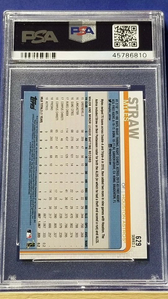 Myles Straw - 2019 Topps On Demand Mini #629  PSA10 - Image 2 of 2