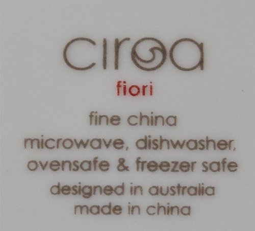 Fiori Red Ciroa Set of Six Dinner Plates 10-5/8" Red Scrolls - Picture 5 of 5