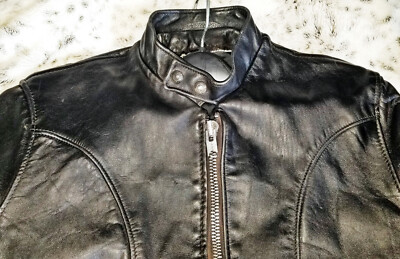 Schott Leather Motorcycle Jacket Small 36-38 Cafe Racer Cowhide