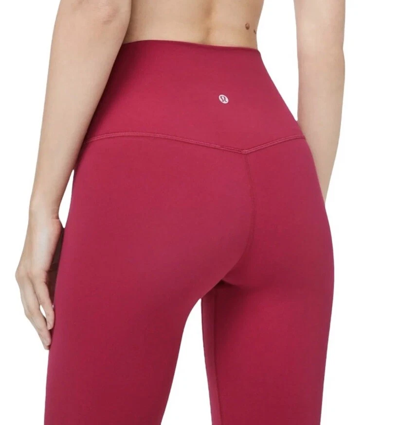 New Lululemon Align High Rise Crop 21 Ruby Red Pant Legging Size 4