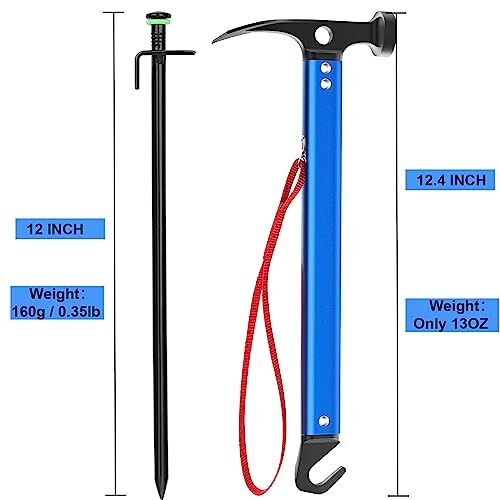 Sahara Sailor Tent Stakes, 8PCS Metal Camping Stakes Heavy Duty Tent