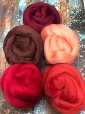 Autumn Blaze Color Mix Top Roving Spinning Felting Merino Wool 10 oz Bag
