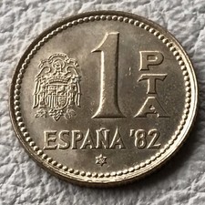 1 Peseta 1980 (82) Spain 🇪🇸 Juan Carlos I 1982 FIFA World Cup KM# 816