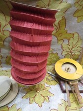 ancien lampion a soufflets en papier epoque 1900 rouge