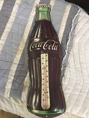 VINTAGE COCA COLA THERMOMETER, TIN As-Is