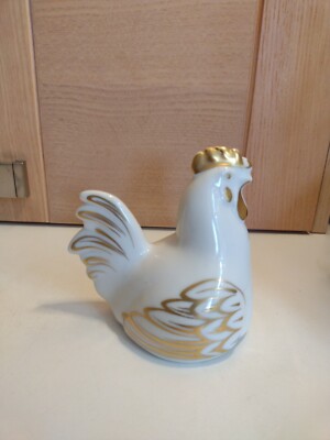 Royal Worcester Gold und Weiß Hahn Eierbecher Deckel ''Ostern''