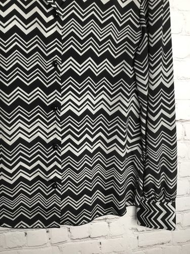 Missoni Shirt Women's Medium Shirt Button Up Blouse Black/White Zigzag Size M - Picture 7 of 12