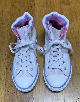 Converse High Tops White With Pink And Blue Size UK UK