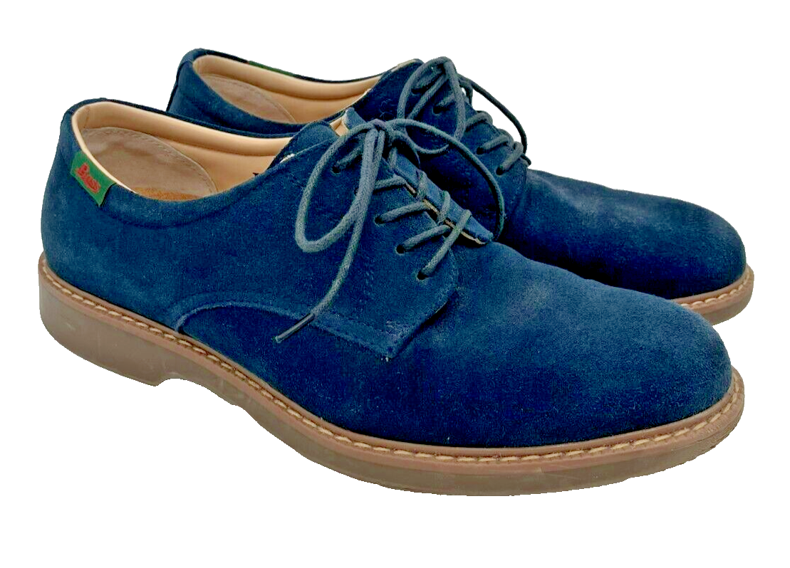 SAOLA G.H. Scarpe eleganti Bass & Co Pasadena da uomo 8M blu pelle scamosciata suola senza marca in perfette condizioni