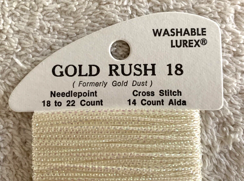 Rainbow Gallery Gold Rush 18 Needlepoint Cross Stitch Thread 1 Card Ivory GD10C - Image 4 of 4