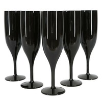 24 X Schwarz Champagner Glas Wiederverwendbar 175Ml Prosecco GläSer Plastik