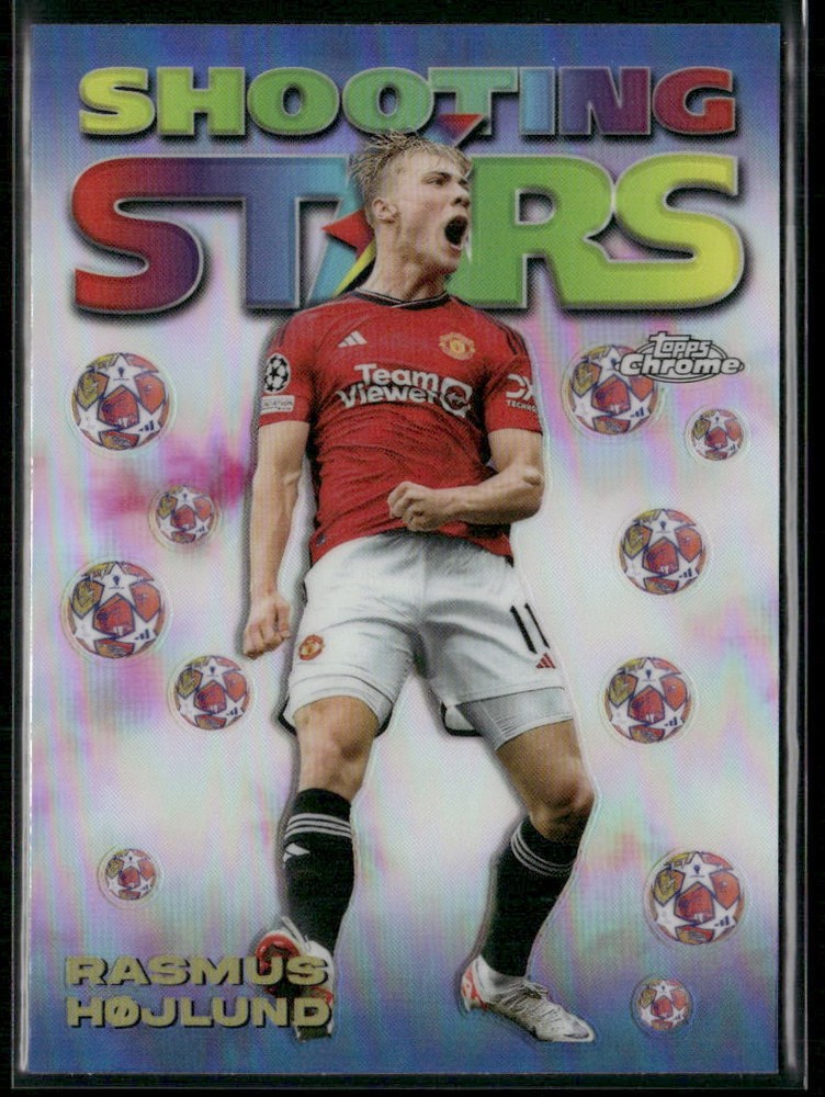 Rasmus Højlund 2023-24 Topps Chrome UEFA Shooting Stars #98-10