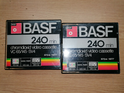 Zwei BASF Chromdioxid Video Cassetten VC65/145-SV4 240 min