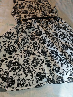 girls formal dress size 14 Knitworks Roses Black And White Sleeveless, Lined,