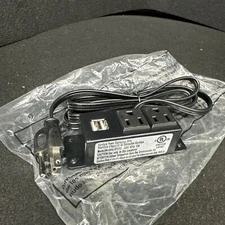 BY213 Power Strip 2 AC Outlets & 2 USB Ports 120V/12A 5' Power Cord (st1132)