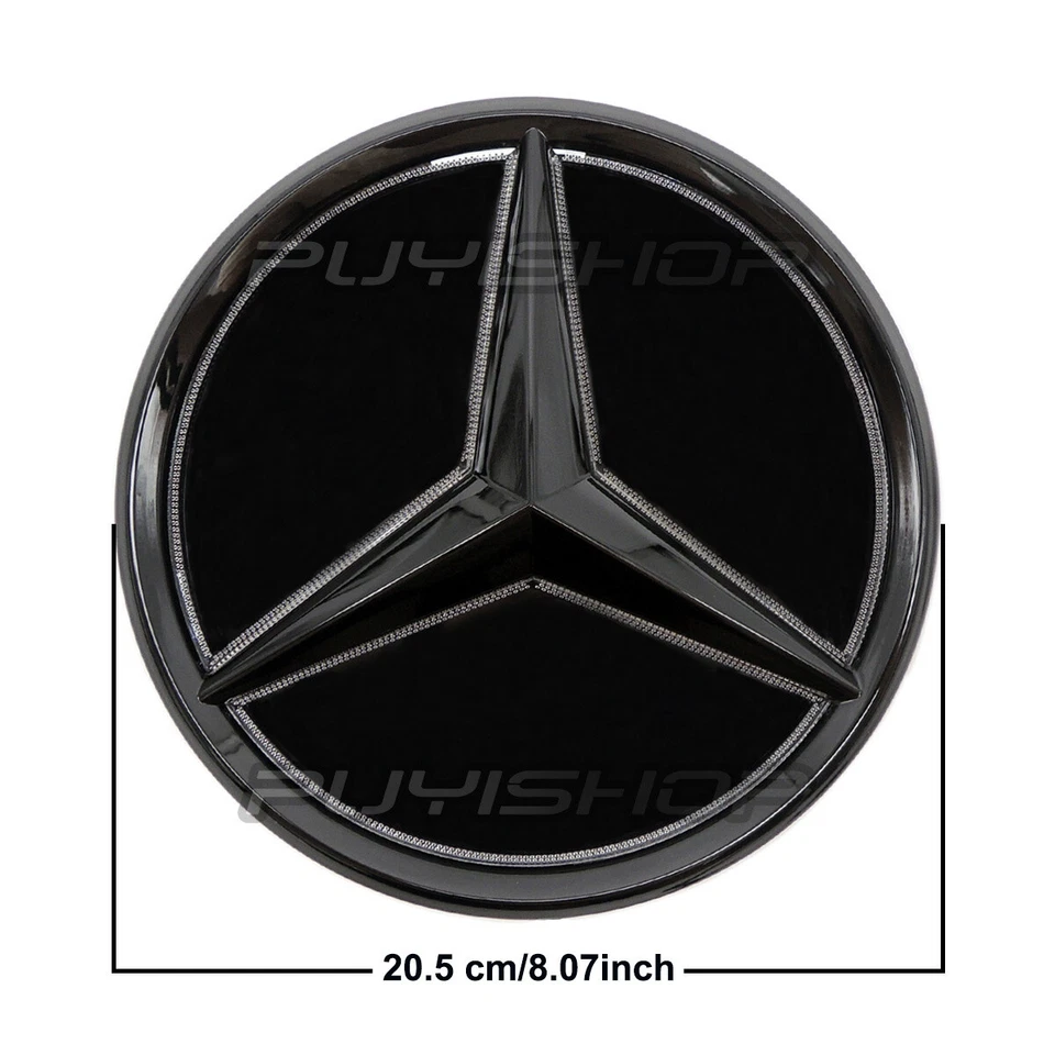 Luz con logotipo emblema parrilla LED negra iluminada para Mercedes Benz GLC GLS 15-19 Foto 3 de 4