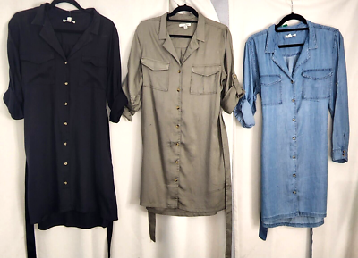専用ページ② NWT Ladies Jachs Girlfriend Tencel Dress Roll Up Sleeve, Belt, 3