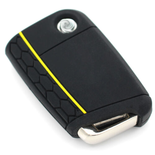 Schlüsselhülle VB Schwarz/Gelb Silikonschutz Autoschlüssel Cover Fernbedienung - Bild 1 von 6