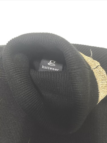 G Knitwear Turtle Neck Sleeveless Shirt And Bottom Down Sweater Black Women’s L - Bild 8 von 12