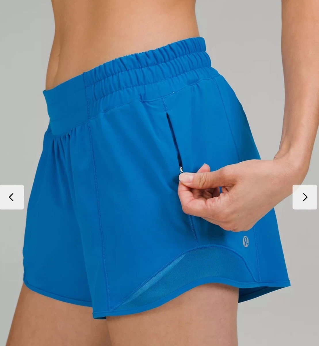 LULULEMON NWT HOTTY HOT SHORTS 4 LR SZ 0 POOLSIDE BLUE RUN BEACH FREE SHIP!