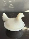 Vintage Milk Glass Chicken Dish with Lid