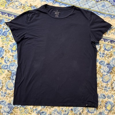 Mens American Eagle Outfitters Navy Blue Plain Casual T-shirt. Size Large