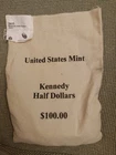 2015 p&d kennedy half dollars in sealed (sewn) US Mint Bag/ 200 BU Coins
