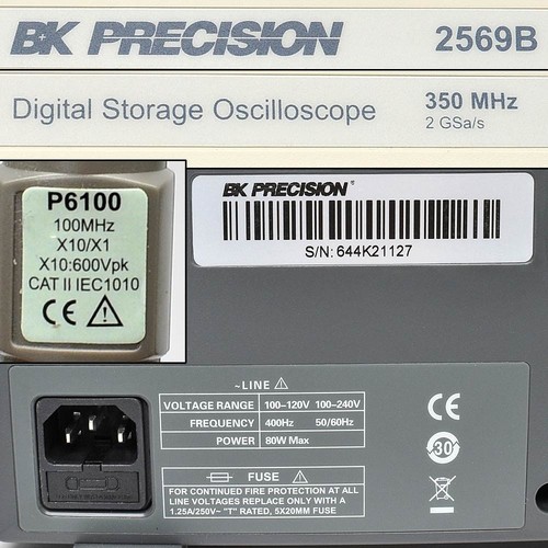 BK Precision 2569B Digital Storage Oscilloscope 350MHz 4 Channels 2GSa/s +Probes - Picture 7 of 7