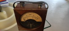Strumenti di misura ER  GRANDE AMPEROMETRO vintage epoca guscio In Legno