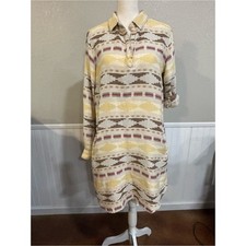 Ryan Michael Large Southwestern Aztec Cotton Western Shirt Dress
