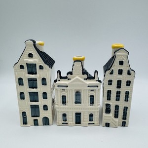 VTG KLM Blue Delft Houses 38 65 86 BOLS Amsterdam Mini Set Empty Lot of 3